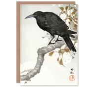 Artery8 Ohara Koson Japanese Art Card A Crow And The Full Moon