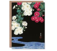 Artery8 Ohara Koson Japanese Art Card Chrysanthemums and Running Water