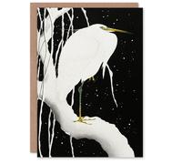 Artery8 Ohara Koson Japanese Art Card Heron In Snow Covered Tree Branch