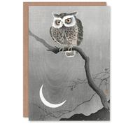 Artery8 Ohara Koson Japanese Art Card Long Eared Owl On Tree Branch