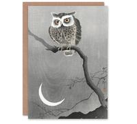 Artery8 Ohara Koson Japanese Art Card Long Eared Owl On Tree Branch