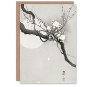 Artery8 Ohara Koson Japanese Art Card Plum Blossom And Full Moon