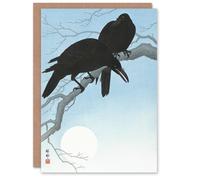 Artery8 Ohara Koson Japanese Art Card Two Crows On A Tree Branch