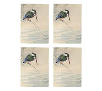 Artery8 Ohara Koson Kingfisher Art Cards Japanese Bird Any Occasion Pack 4 A6 in Beige | Size: 4 Pack Artery8 Beige 4 Pack