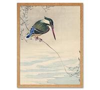 Artery8 Ohara Koson Kingfisher Bird Japanese Painting Art Print Framed Poster Wall Decor 12x16 inch