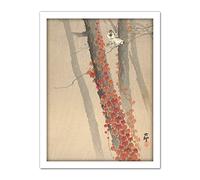 Artery8 Ohara Koson Red Ivy Japanese Painting Artwork Framed Wall Art Print 18X24 Inch
