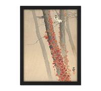Artery8 Ohara Koson Red Ivy Japanese Painting Artwork Framed Wall Art Print 18X24 Inch