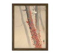 Artery8 Ohara Koson Red Ivy Japanese Painting Artwork Framed Wall Art Print 18X24 Inch