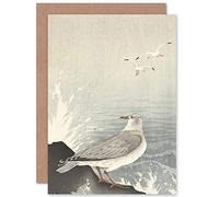 Artery8 Ohara Koson Seagull On Rock Japanese Painting Fine Art Greeting Card Plus Envelope Blank Inside