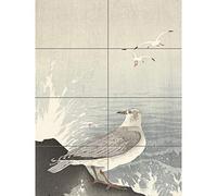 Artery8 Ohara Koson Seagull On Rock Japanese Painting XL Giant Panel Poster (8 Sections)
