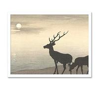 Artery8 Ohara Koson Torii Gate And Deer Landscape Art Print Framed Poster Wall Decor 12x16 inch