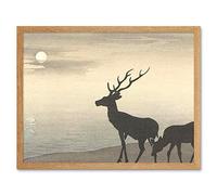Artery8 Ohara Koson Torii Gate And Deer Landscape Art Print Framed Poster Wall Decor 12x16 inch