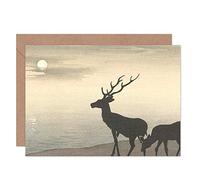 Artery8 Ohara Koson Torii Gate And Deer Landscape Fine Art Greeting Card Plus Envelope Blank Inside