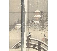 Artery8 Ohara Koson Torii Gate In The Snow Bird Japanese XL Giant Panel Poster (8 Sections)
