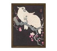 Artery8 Ohara Koson Two Cockatoo And Plum Blossom Painting Artwork Framed Wall Art Print 18X24 Inch