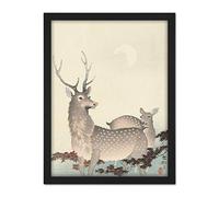 Artery8 Ohara Koson Two Deer Japanese Painting Artwork Framed Wall Art Print 18X24 Inch
