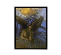 Artery8 Old Angel Winged Sphinx Painting Redon Vintage Framed Canvas Wall Art | Size: W24" x H32" Artery8 Multicolor W24" x H32"