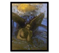 Artery8 Old Angel Winged Sphinx Painting Redon Vintage Framed Wall Art Print | Size: W12" x H16" Artery8 Multicolor W12" x H16"