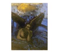 Artery8 Old Angel Winged Sphinx Painting Redon Vintage Wall Art Print Poster | Size: W24" x H32" Artery8 Multicolor W24" x H32"