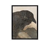 Artery8 Old Crow Bird Painting Framed Canvas Wall Art Print van Hoytema in Brown | Size: W12" x H16" Artery8 Brown W12" x H16"