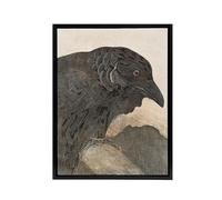 Artery8 Old Crow Bird Painting Framed Canvas Wall Art Print Vintage : Artwork by van Hoytema 24x32 Charming avian Picture adding character to studies or reading corners, loved by vintage collectors