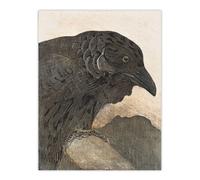 Artery8 Old Crow Bird Painting Vintage Wall Art Print van Hoytema in Brown | Size: W12" x H16" Artery8 Brown W12" x H16"