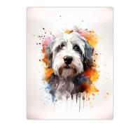 Wall Art Print Old English Sheep Dog Lovers Gift Watercolour Pet Portrait Painting Artwork Poster Artery8 Multi W24 inch x H32 inch