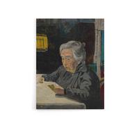 Artery8 Old Lady Reading Grandmother Portrait Kubincan Canvas Wall Art | Size: W18" x H24" Artery8 Multicolor W18" x H24"