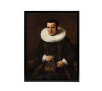 Artery8 Old Lady with a Book Rembrandt van Rijn Framed Canvas Wall Art Print in Brown | Size: W24" x H32" Artery8 Brown W24" x H32"
