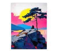 Artery8 Old Man Lone Tree Sunset Coastal Cliff Landscape Living Room Extra Large XL Wall Art Poster Print