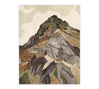 Artery8 Old Man Of Coniston Peak Modern Folk Art Earthy Living Room Large Wall Art Poster Print Thick Paper 18X24 Inch