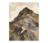 Artery8 Old Man Of Coniston Peak Modern Folk Art Earthy Living Room Unframed Wall Art Print Poster Home Decor Premium