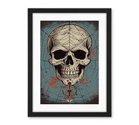Artery8 Old School USA Tattoo Ink Body Art Skull Spider Rockabilly Americana 50s Artwork Framed Wall Art Print 18X24 Inch