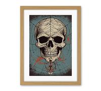 Artery8 Old School USA Tattoo Ink Body Art Skull Spider Rockabilly Americana 50s Artwork Framed Wall Art Print 18X24 Inch