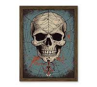 Artery8 Old School USA Tattoo Ink Body Art Skull Spider Rockabilly Americana 50s Artwork Framed Wall Art Print 18X24 Inch