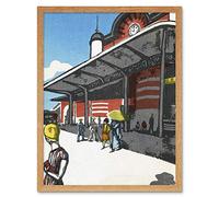 Artery8 Onchi Koshiro Tokyo Station Japan Painting Art Print Framed Poster Wall Decor 12x16 inch