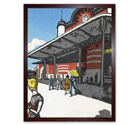 Artery8 Onchi Koshiro Tokyo Station Japan Painting Art Print Framed Poster Wall Decor 12x16 inch