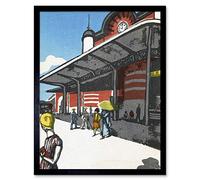 Artery8 Onchi Koshiro Tokyo Station Japan Painting Art Print Framed Poster Wall Decor 12x16 inch