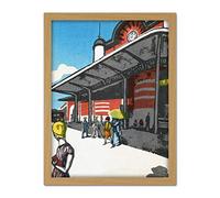Artery8 Onchi Koshiro Tokyo Station Japan Painting Artwork Framed Wall Art Print 18X24 Inch