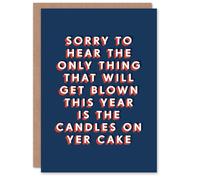 Artery8 Only Thing That Gets Blown Is Candles Funny For Him Birthday Card