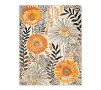 Artery8 Orange Marigold Flowers Abstract Floral Design Living Room Large Wall Art Poster Print Thick Paper 18X24 Inch