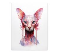 Artery8 Oriental Shorthair Cat Lovers Gift Watercolour Pet Portrait Painting Artwork Extra Large XL Wall Art Poster Print