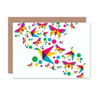 Artery8 Origami Birds Butterflies Abstract Art Card Artery8 Multicolor