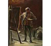 Artery8 Original Or Imitator Of Honore Daumier An Artist Painting Art Print Canvas Premium Wall Decor Poster Mural