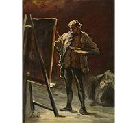Artery8 Original Or Imitator Of Honore Daumier An Artist Painting Large Wall Art Poster Print Thick Paper 18X24 Inch