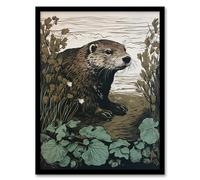 Artery8 Otters Landing By George Sinclair Vintage Botanical Earthy Aesthetic River Artwork Framed Wall Art Print 18X24 Inch
