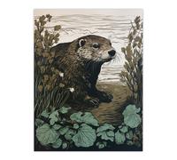 Artery8 Otters Landing By George Sinclair Vintage Botanical Earthy Aesthetic River Unframed Wall Art Print Poster Home Decor Premium Artery8 Multicolor W12" x H16"