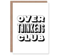 Artery8 Overthinkers Club Black And White Simple Modern Personalised Card