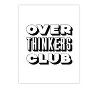 Artery8 Overthinkers Club Black And White Simple Modern Wall Art Print 12X16"