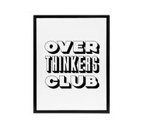 Artery8 Overthinkers Club Black & White Simple Modern Framed Canvas Art | Size: W12" x H16" Artery8 White W12" x H16"